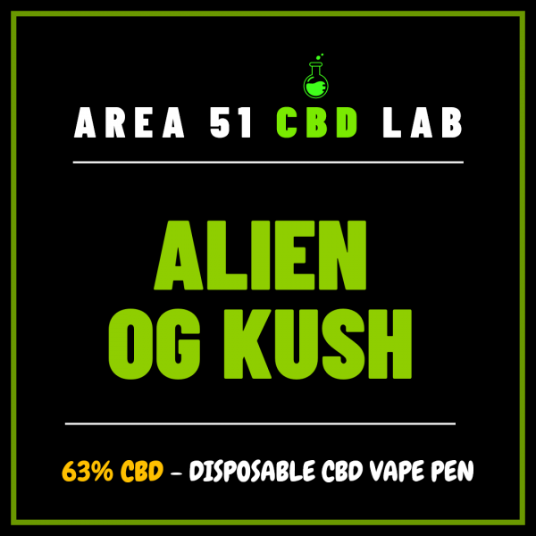 Area 51 CBD Lab Alien OG Kush 63% Disposable CBD Vape Pen