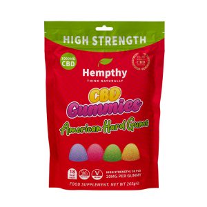 Hempthy – CBD American Hard Gums – High Strength (1000mg CBD) 50 Pieces