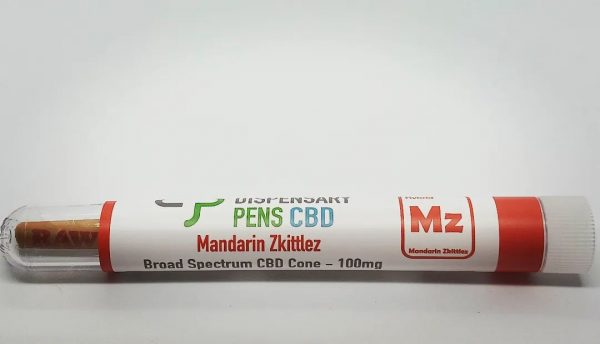 Dispensary Pens CBD – Manderin Zkittlez 100mg Broad Spectrum CBD & Terpene Infused Cone