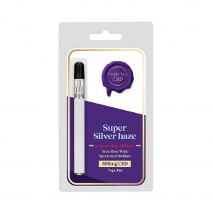 Purple Seal CBD – Super Silver Haze (Amsterdam Edition) Free Flow Wide Spectrum 800mg CBD Distillate Vape Pen
