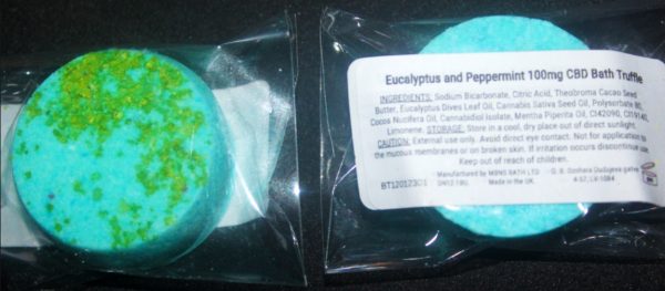 Eucalyptus & Peppermint – 100mg CBD Bath “Truffle” Bomb