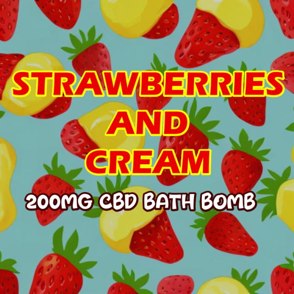 Strawberries & Cream - 200mg CBD Bath Bomb